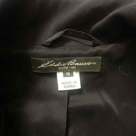 Eddie Bauer Black Button Down Jacket 16 - Picture 2 of 3